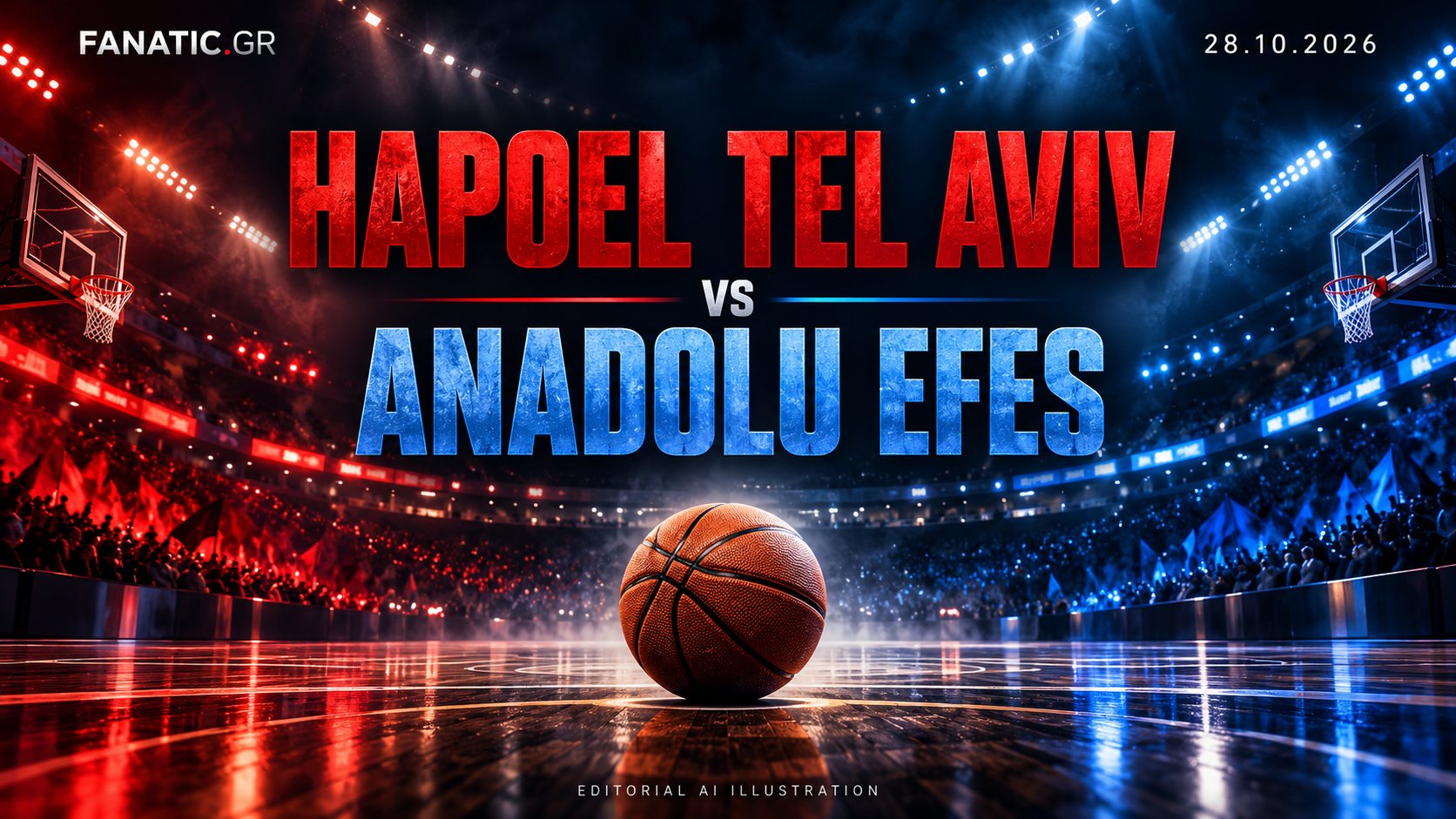 AI εικονογράφηση: Χάποελ Τελ Αβίβ – Αναντολού Εφές, 28 Οκτωβρίου 2026